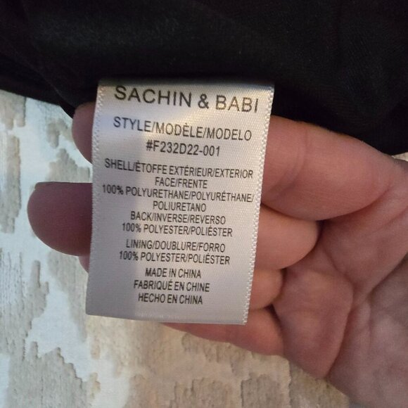 Sachin & Babi Holiday Party Diana Black Faux Leather Sleeveless Dress Size 14 - Picture 5 of 16